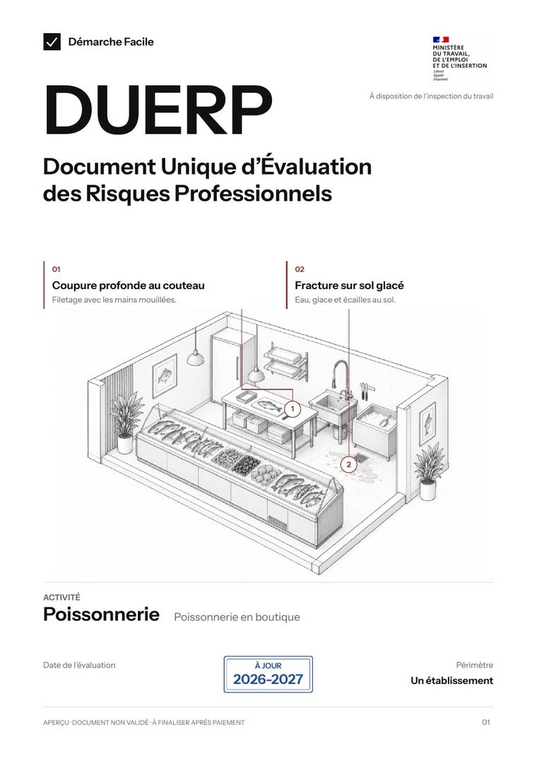 Première page de votre DUERP