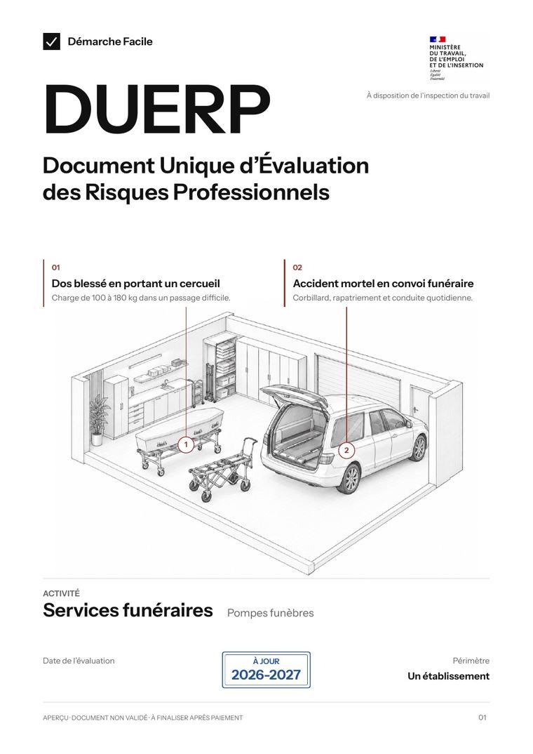Première page de votre DUERP